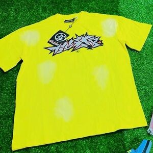 Yellow Graphic Tee and Blue Denim Shorts Set